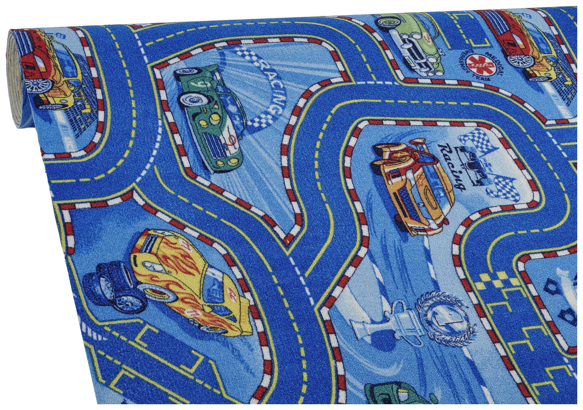 Teppichboden Racers blau B: ca. 400 cm pro m²