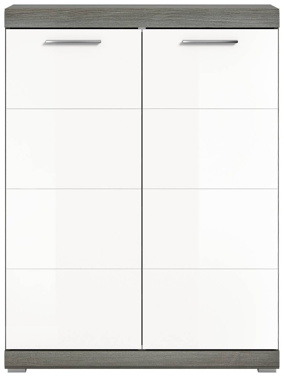Schuhschrank SCOUT Rauchsilber Nachbildung weiß Hochglanz B/H/T: ca. 90x120x37 cm