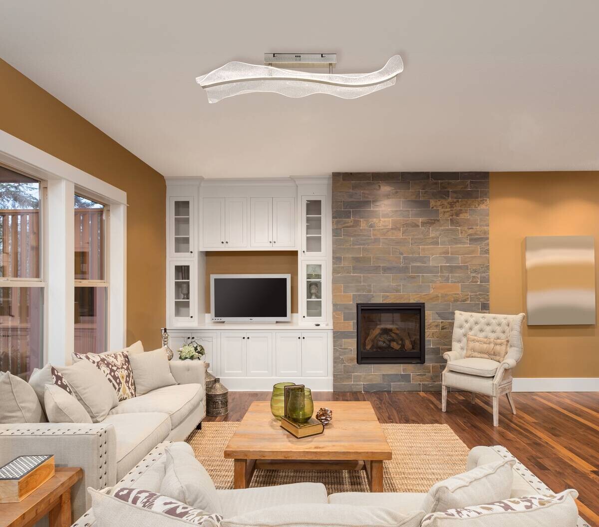 GLOBO LED-Deckenleuchte nickel matt Metall Aluminium B/H/T: ca. 30x18x80 cm