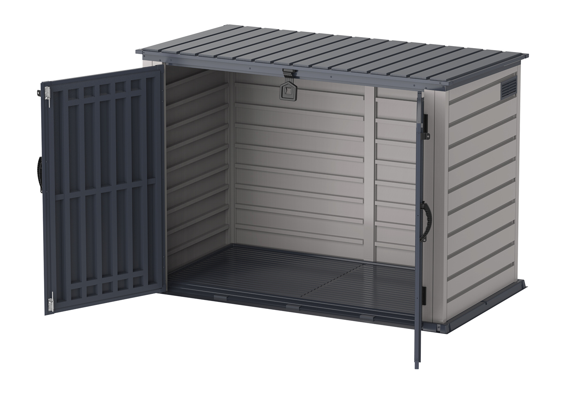 VCM Mülltonnenbox 3er StoreAway grau Kunststoff B/H/L: ca. 124x190x108 cm