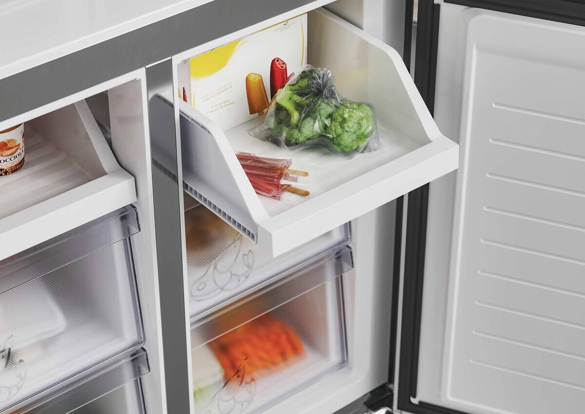 Hoover Multi-Door Kühl-/Gefrierkombination HHCR3818ENPL Edelstahloptik B/H/T: ca. 83,3x181,5x65 cm