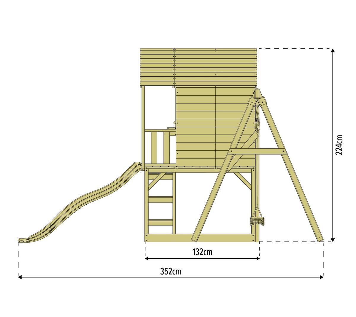 Zwerkules Spielhaus Valli grau B/H/L: ca. 370x224x352 cm