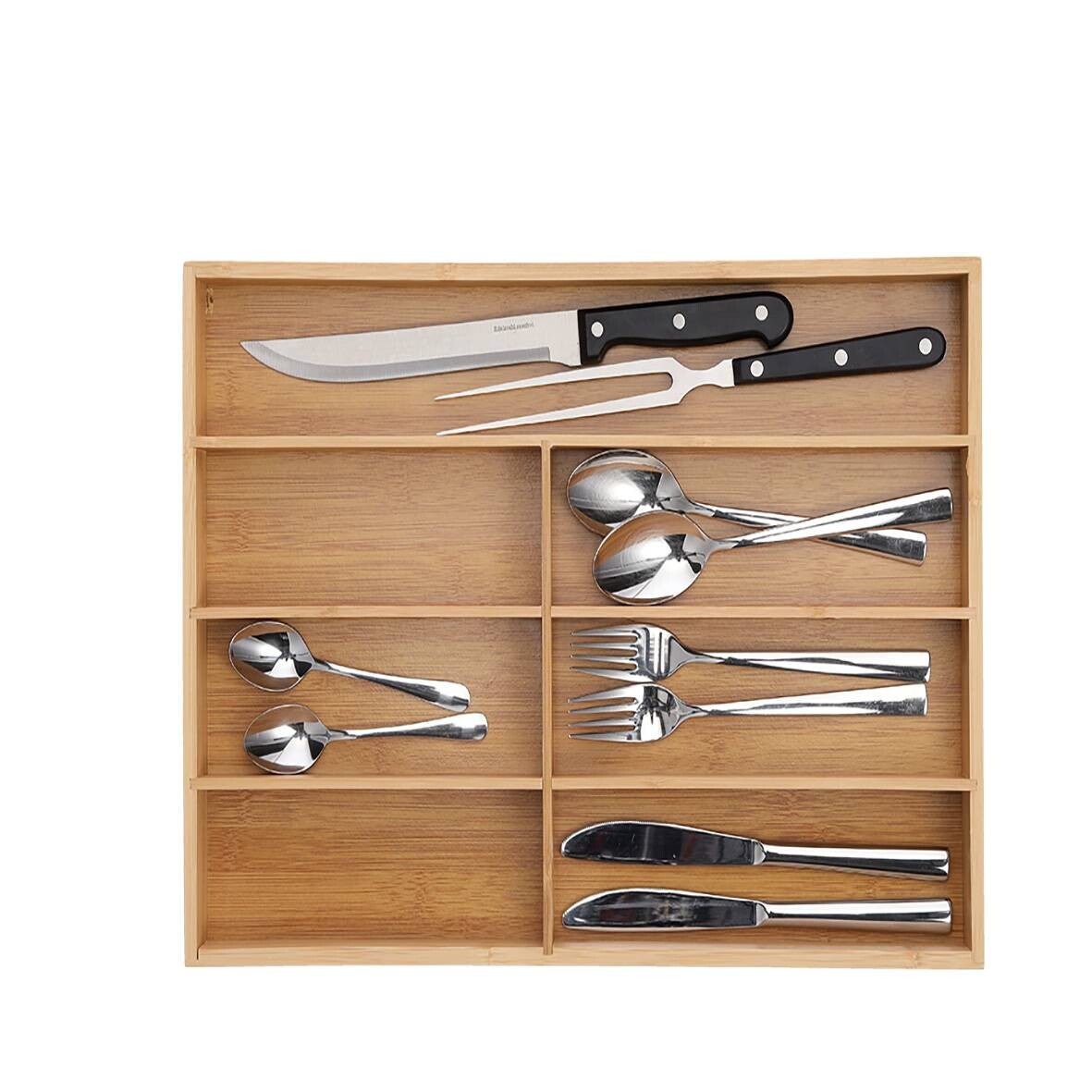 Zeller Besteckkasten natur Bambus B/H/L: ca. 30,5x4,3x44 cm