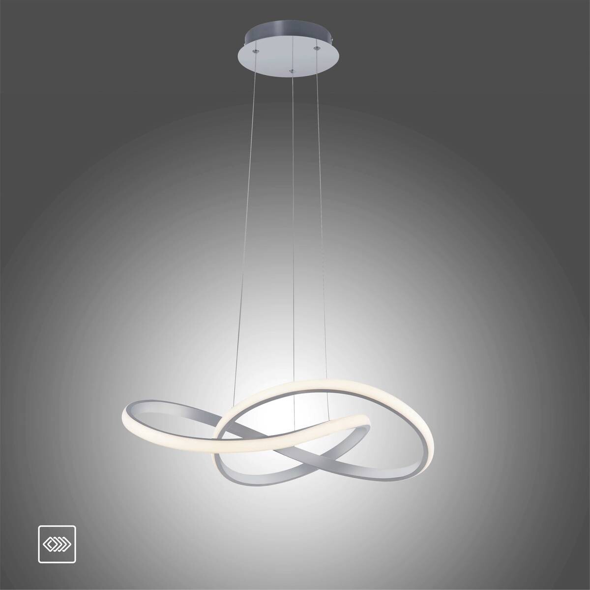 Just Light LED-Pendelleuchte MARIA 15402-95 Alu Aluminium Gummi H/D: ca. 120x57 cm 1.0 Brennstellen