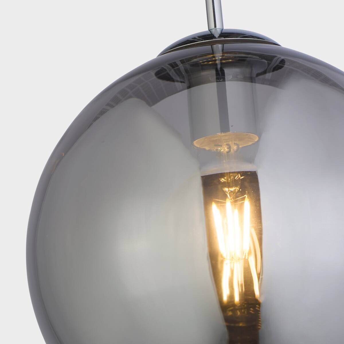 Searchlight Pendelleuchte Balls Chrom Glas Stahl B/H/L/D: ca. 25x120x25x25 cm E27 1 Brennstellen