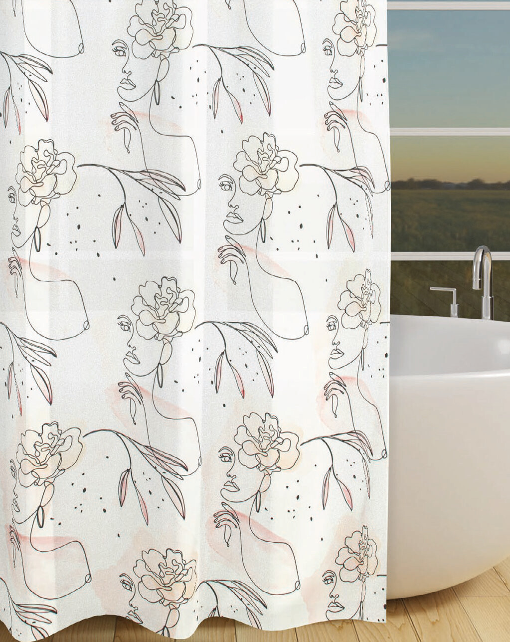 Acus Duschvorhang Line Art Woman Polyester B/L: ca. 180x200 cm Acus Duschvorhang Line Art Woman Polyester B/L: ca. 180x200 cm