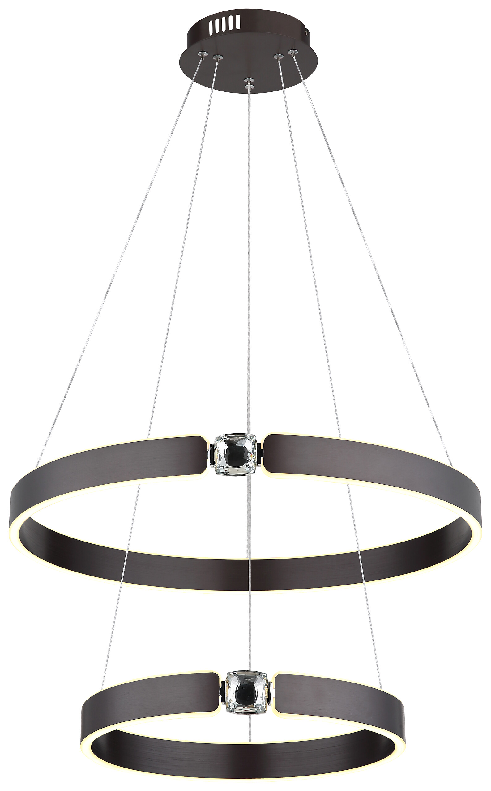 GLOBO LED-Pendelleuchte bronze Opal Metall Acryl H/L: ca. 125x60 cm