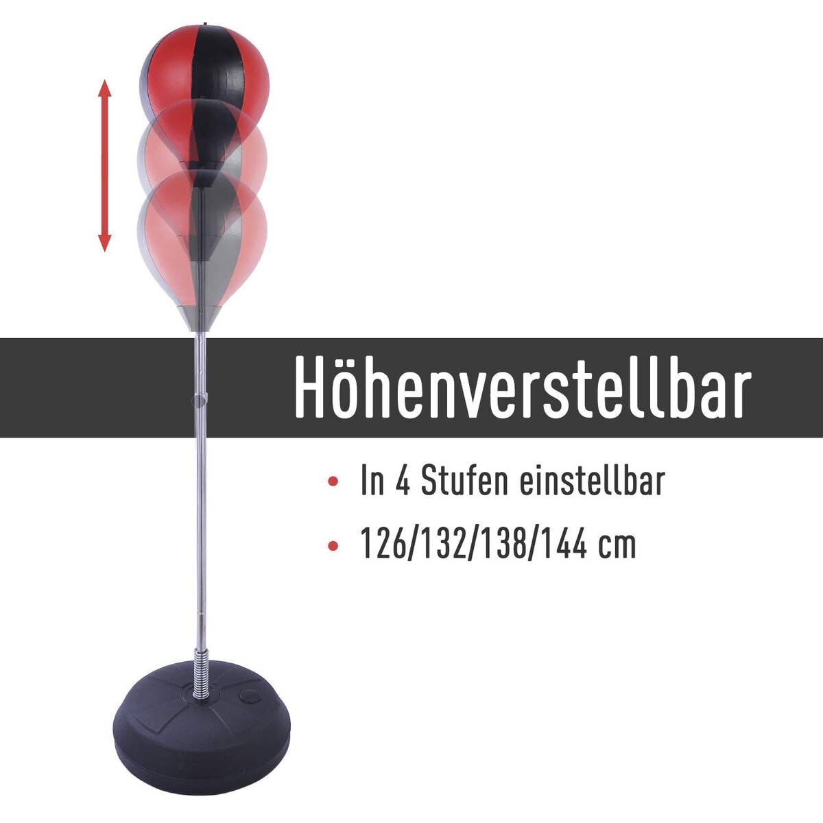 HOMCOM Punchingballset schwarz Metall H/D: ca. 146,5x43 cm