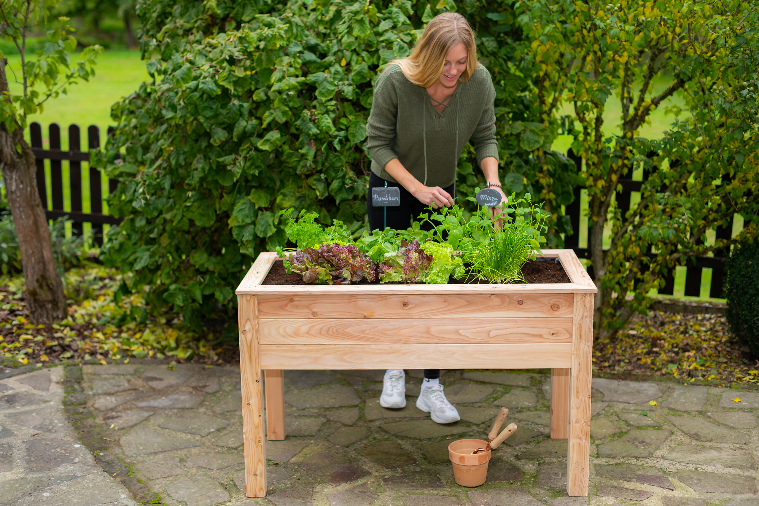 Westmann Stelzenhochbeet natur Lärche H/T/L: ca. 75x65x120 cm