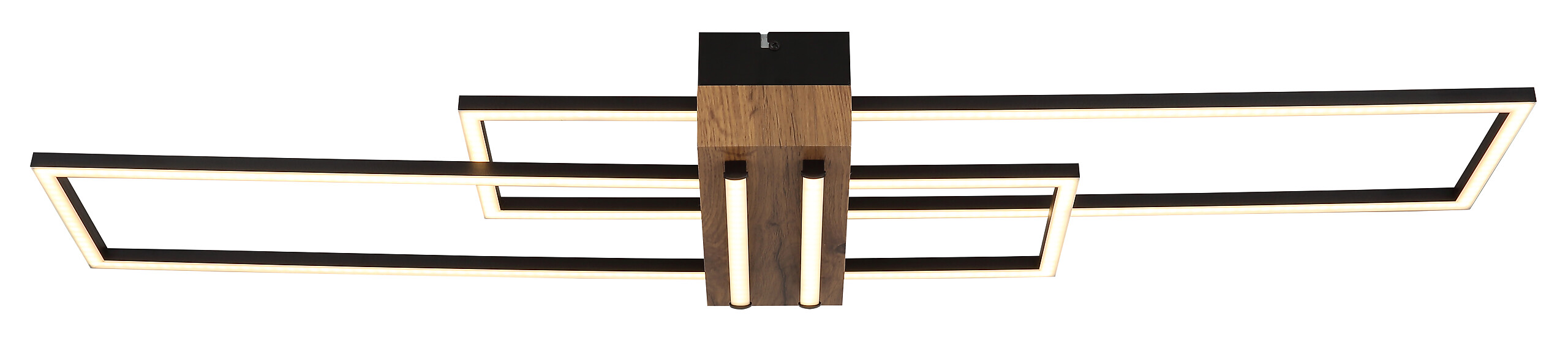 GLOBO Deckenleuchte mattschwarz Opal Metall MDF B/H: ca. 100x9,7 cm 1 Brennstellen