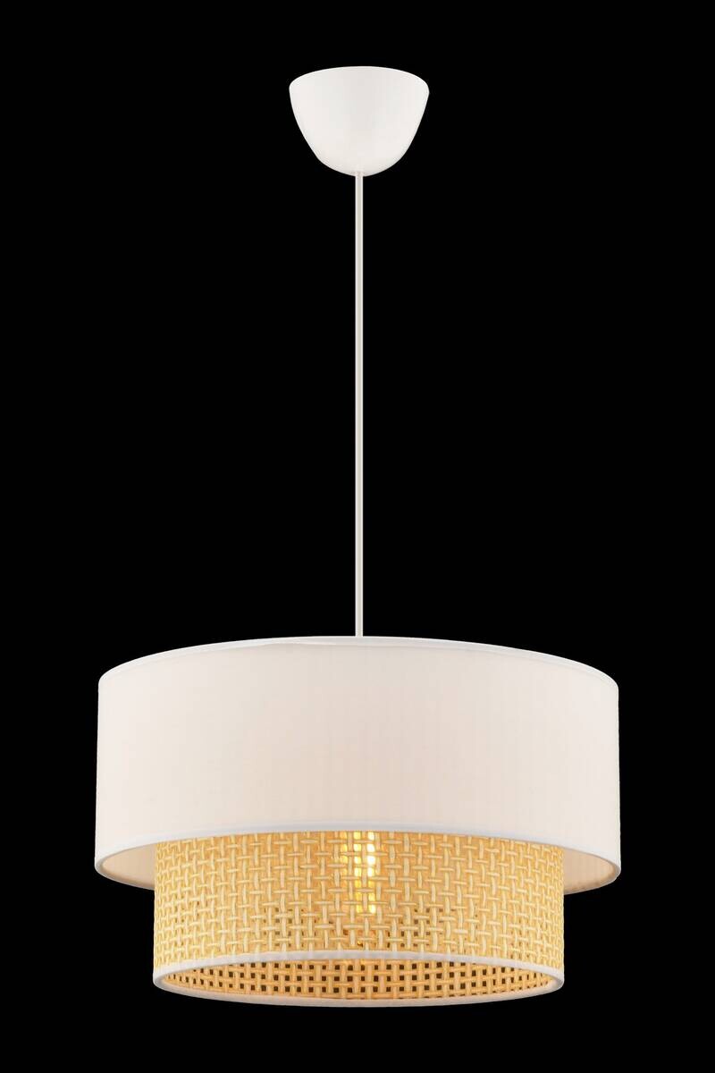 Opviq Pendelleuchte Echo Hazeran kamel weiß Baumwolle B/H/T/L/D: ca. 30x65x30x30x30 cm E27 1 Brennstellen