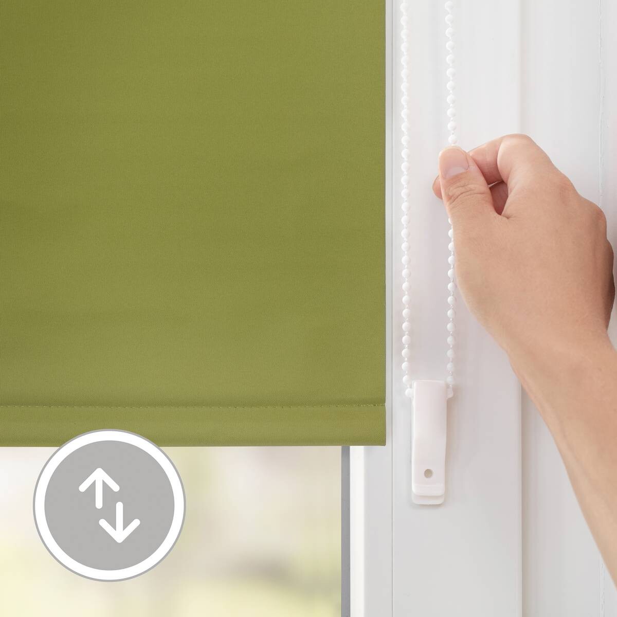 LICHTBLICK Thermo Klebe-/Klemmrollo Verdunklungsqualität grün B/L: ca. 55x150 cm