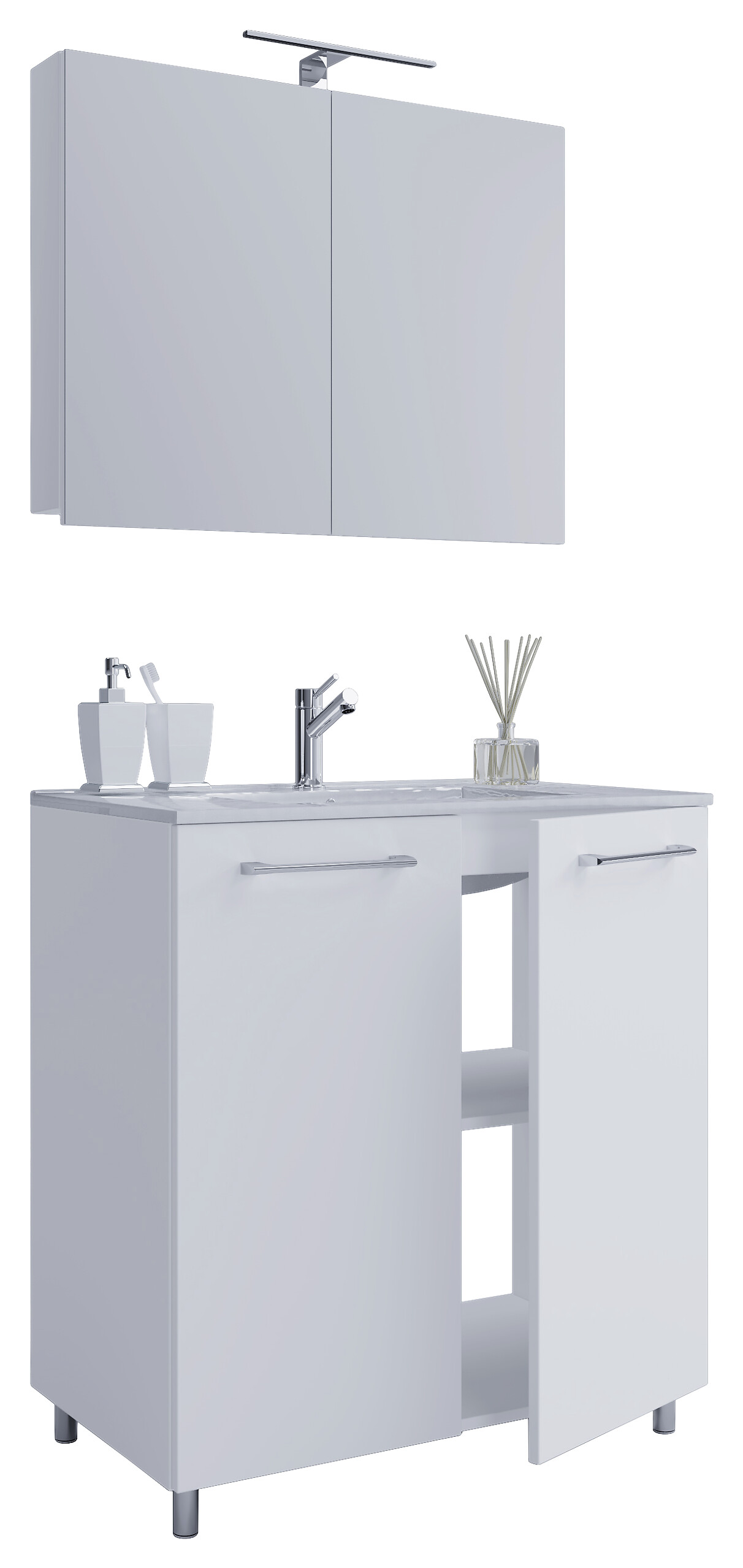 Waschplatz 3tlg-Gilos weiß B/H/T: ca. 80x86x46 cm