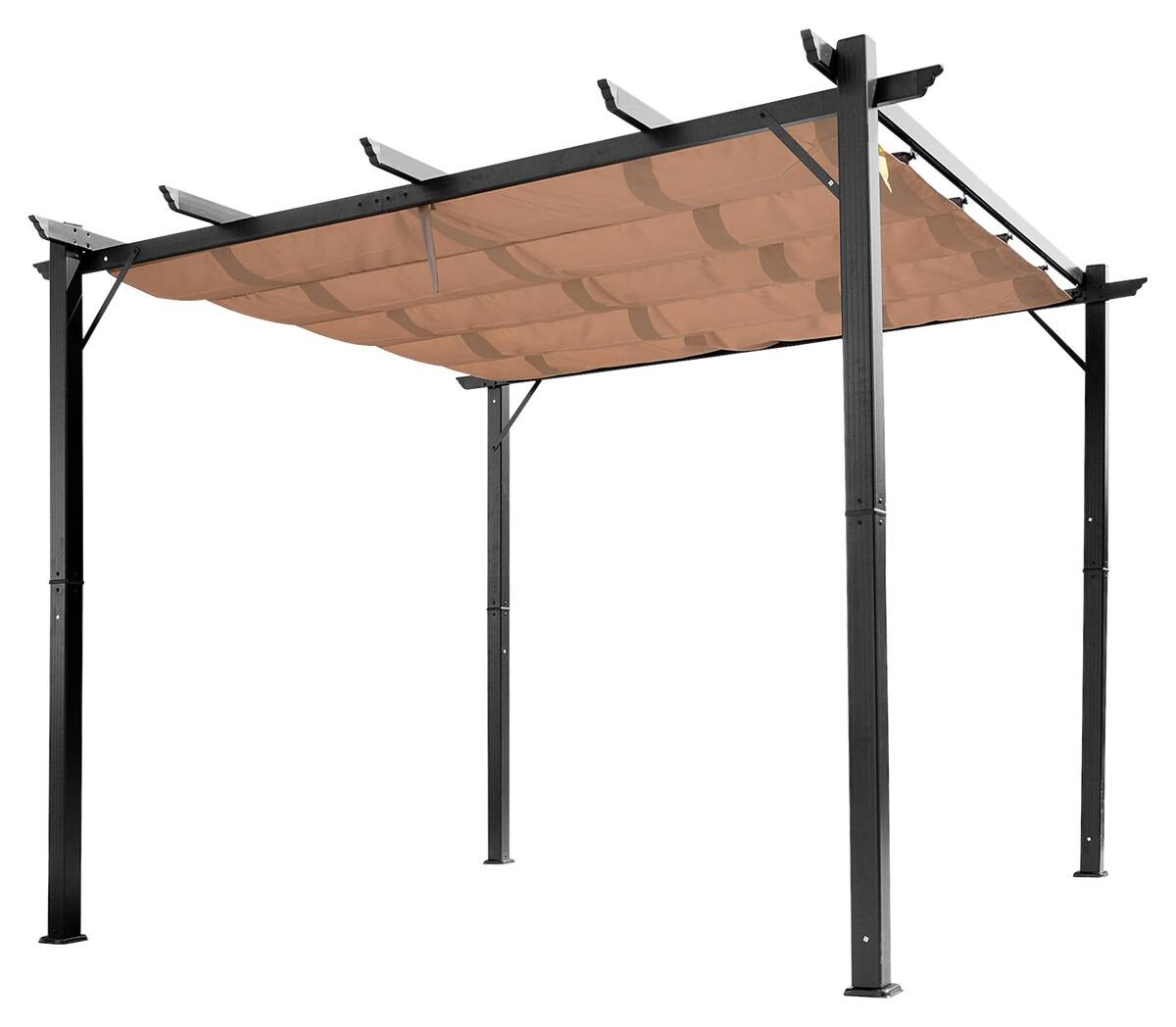 Outsunny Pergola braun Aluminium B/H/L: ca. 400x223x300 cm