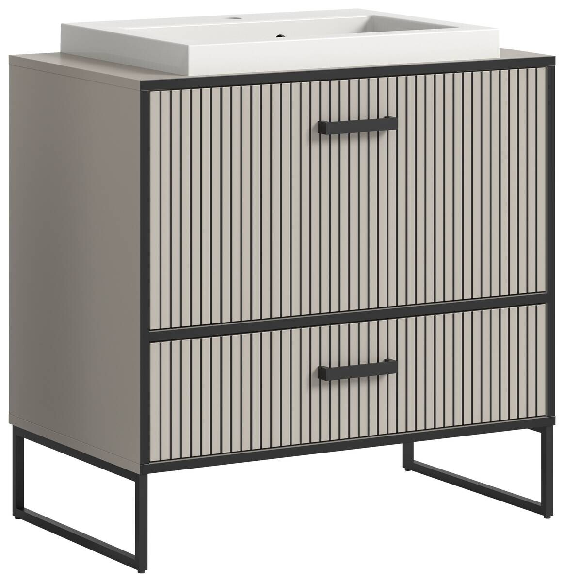 Waschplatz BAGNO schwarz Kaschmirgrau Nachbildung B/H/T: ca. 80x84x48 cm