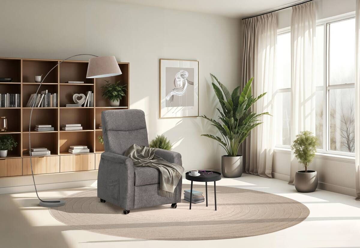 TV-Sessel Bonn hellgrau Microfaser B/H/T: ca. 78x111x94 cm