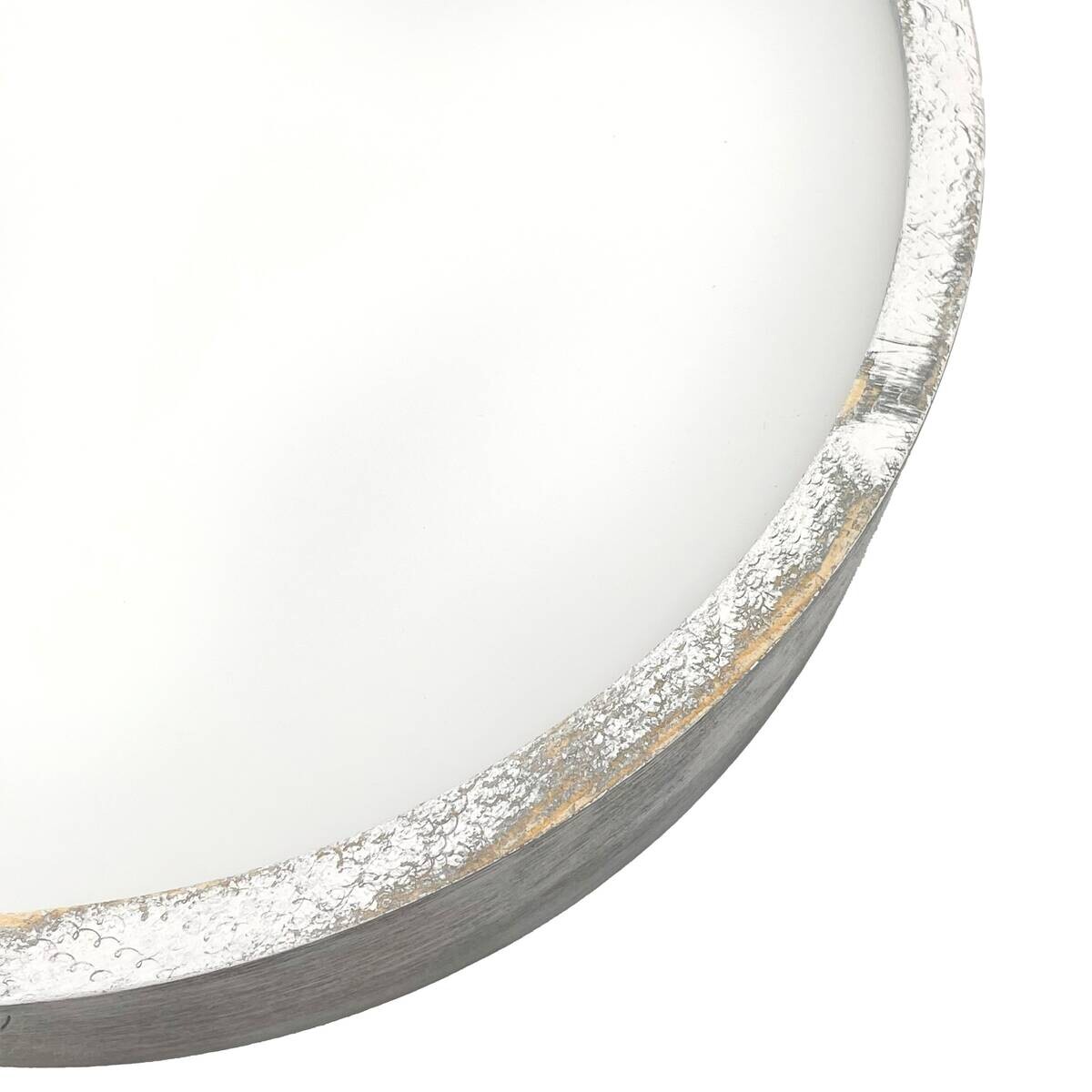 Lamkur Deckenleuchte weiß hellbraun Holz Glas B/H/L: ca. 48,5x12x48,5 cm 3 Brennstellen