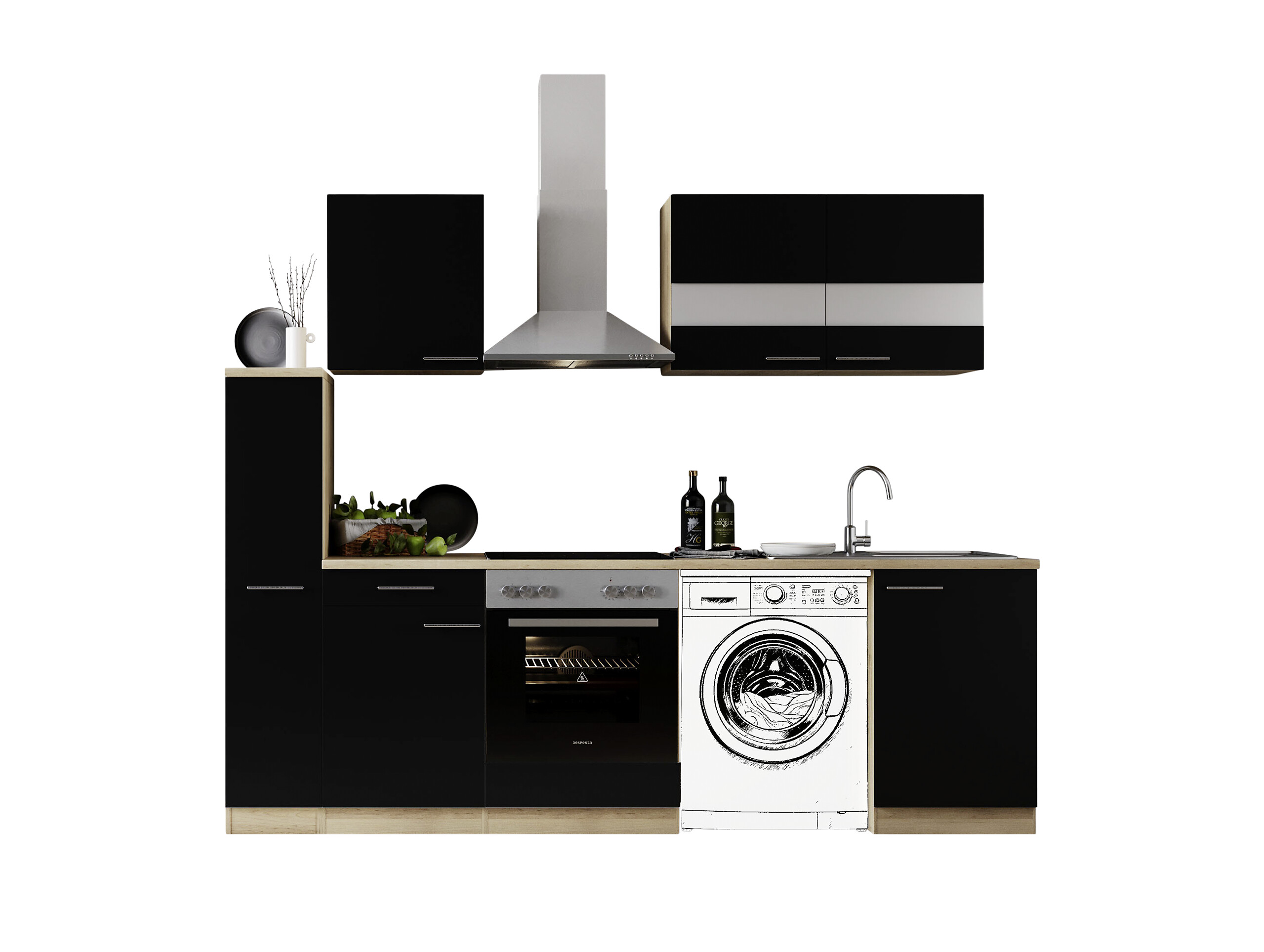 Respekta Küchenblock Merle weiß B/H/T: ca. 250x200x60 cm