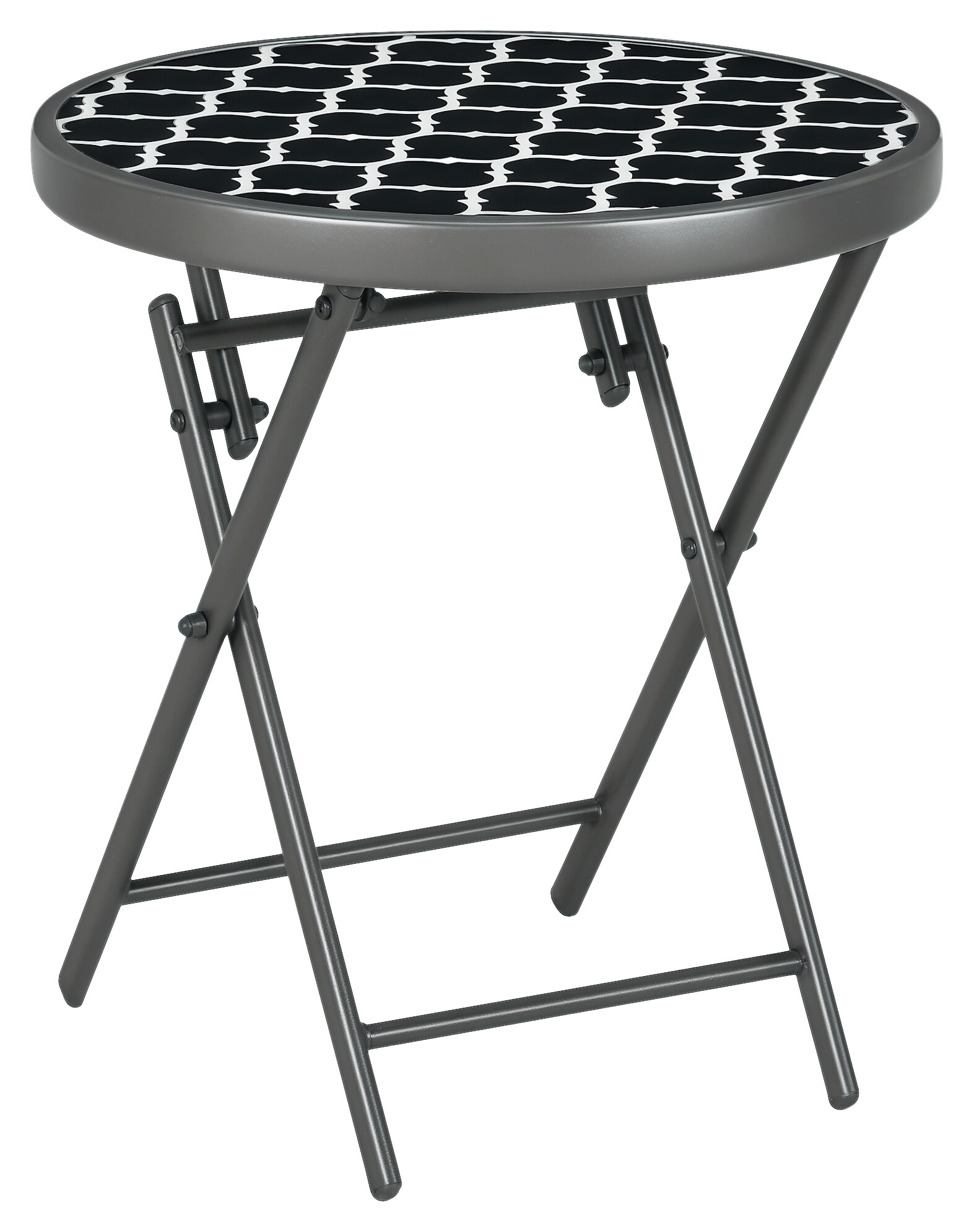 Outsunny Garten-Beistelltisch schwarz Metall B/H/L: ca. 45x50x45 cm