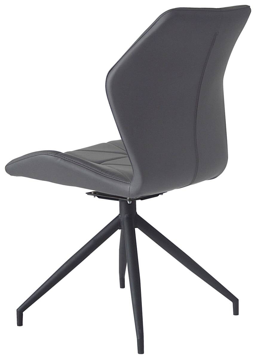 Stuhl IMKE 2er-Set grau schwarz Kunstleder Metall B/H/T: ca. 52x90,5x62 cm