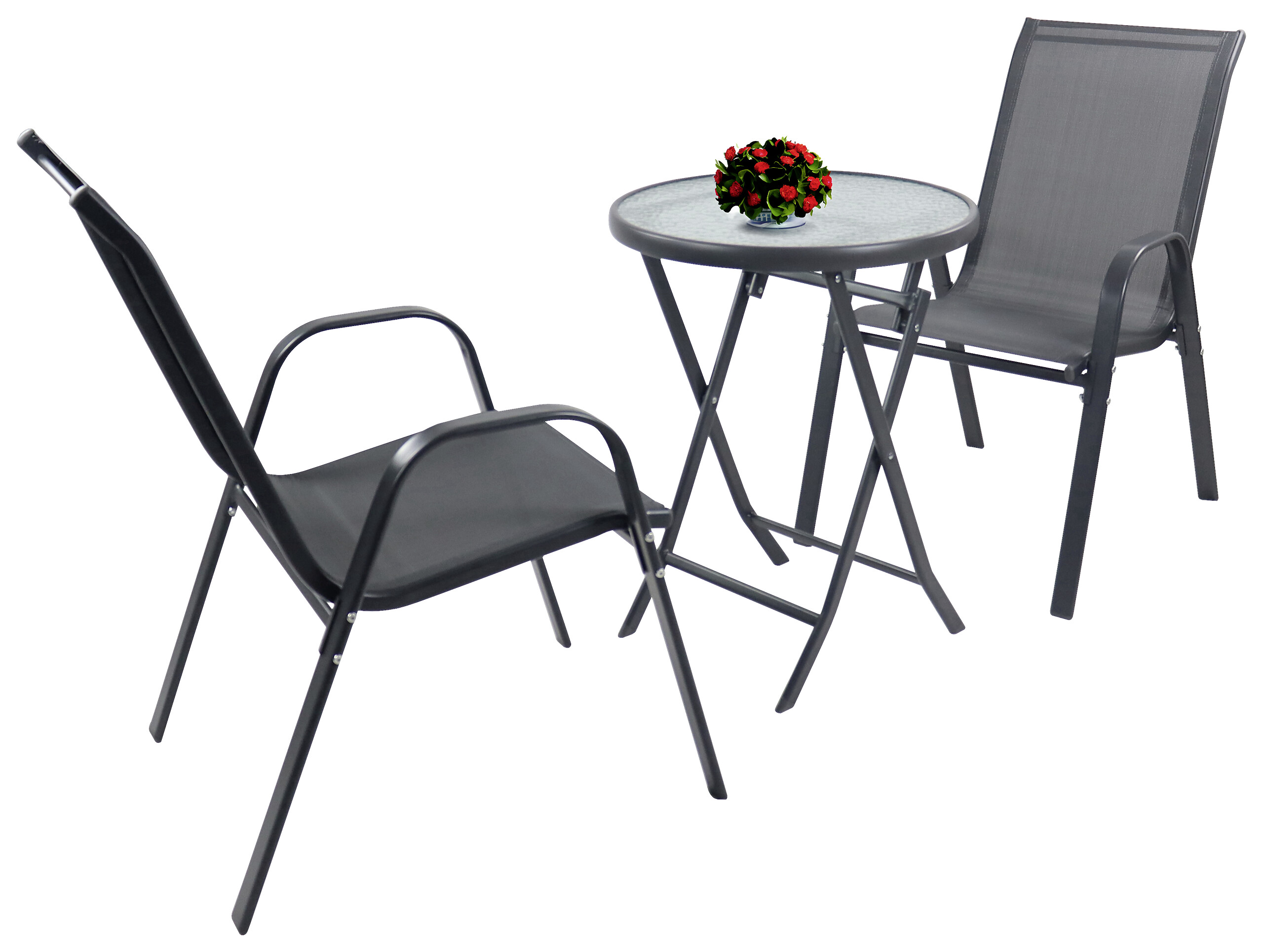 VCM Gartensitzgruppe Sonlas anthrazit Glas B/H/L: ca. 70x89x70 cm