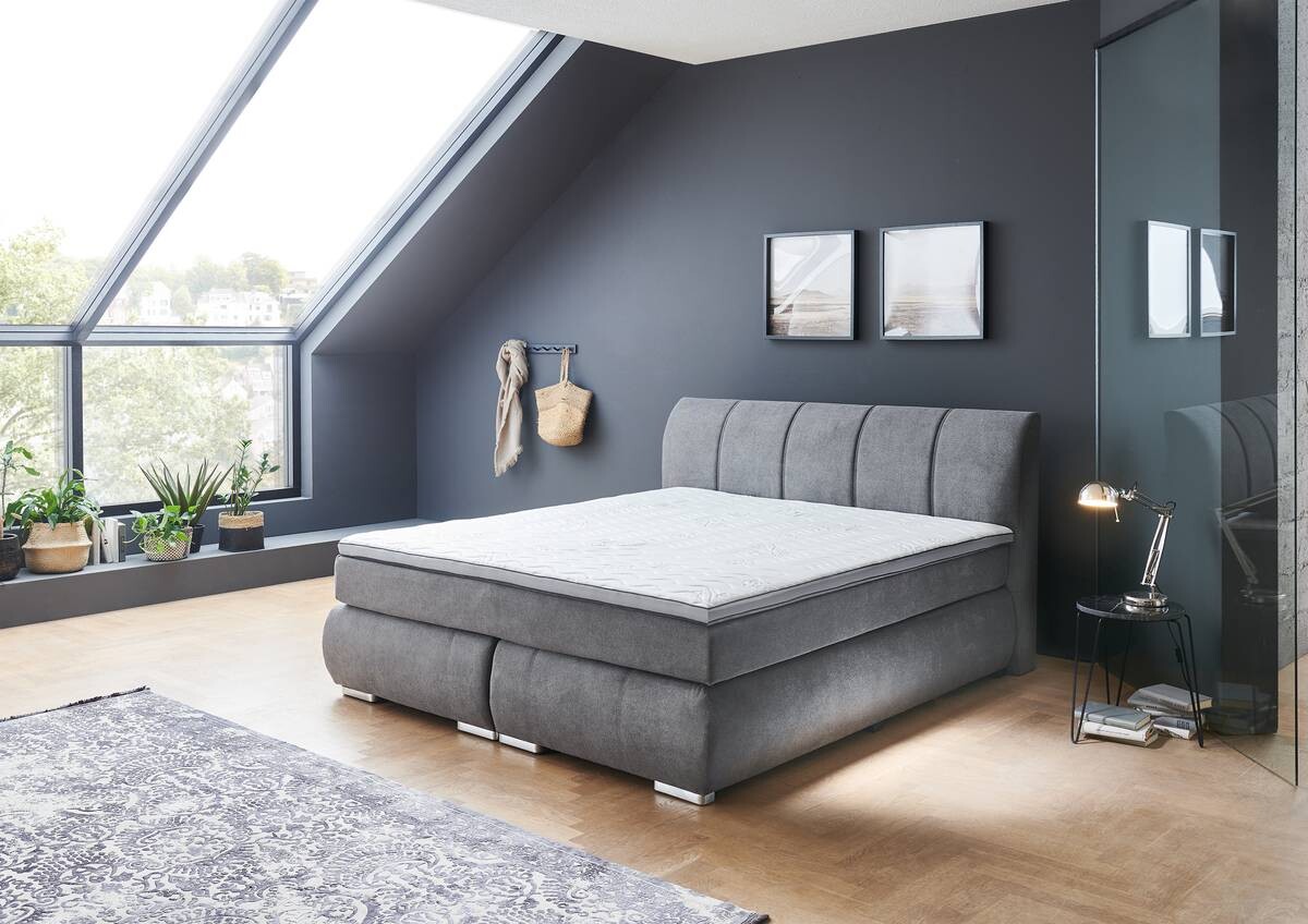 Boxspringbett Malin grau Liegefläche B/L: ca. 180x200 cm Boxspringbett Malin grau Liegefläche B/L: ca. 180x200 cm