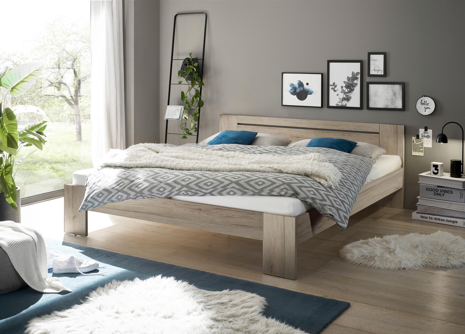 Futonbett Cannes Eiche San-Remo Nachbildung Liegefläche B/L: ca. 180x200 cm