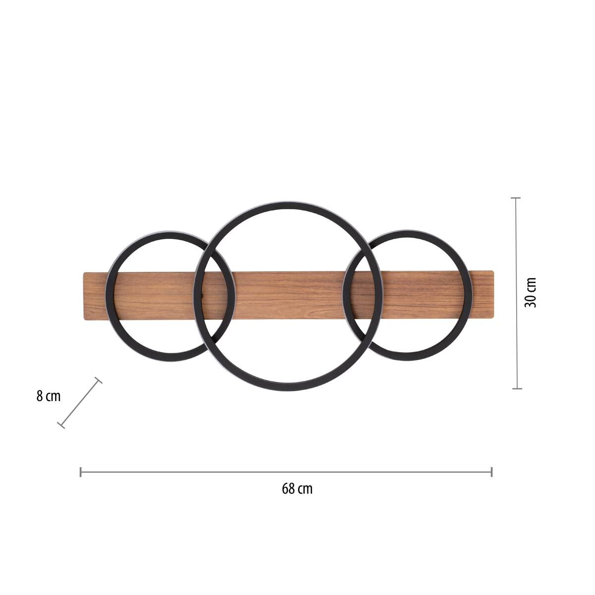 Just Light LED-Deckenleuchte TROOPER 15616-78 natur weiß schwarz Metall Kunststoff B/H/T: ca. 30x8x68 cm 1 Brennstellen