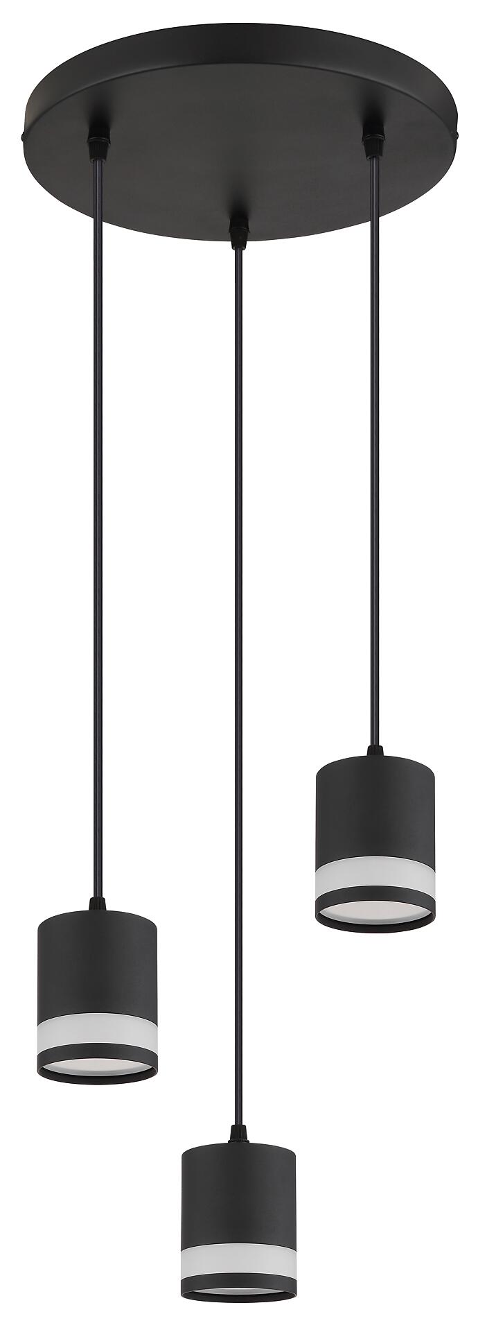 GLOBO Hängeleuchte Opal schwarz Kunststoff Metall H/D: ca. 110x30 cm 3.0 Brennstellen