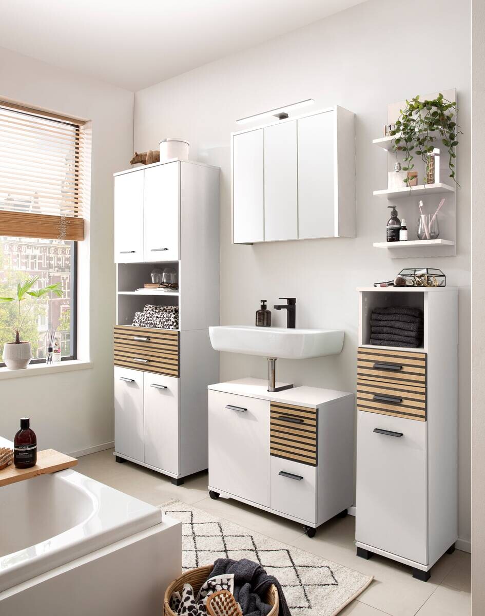 Waschbeckenunterschrank Katta weiß matt B/H/T: ca. 40,2x60,8x35 cm