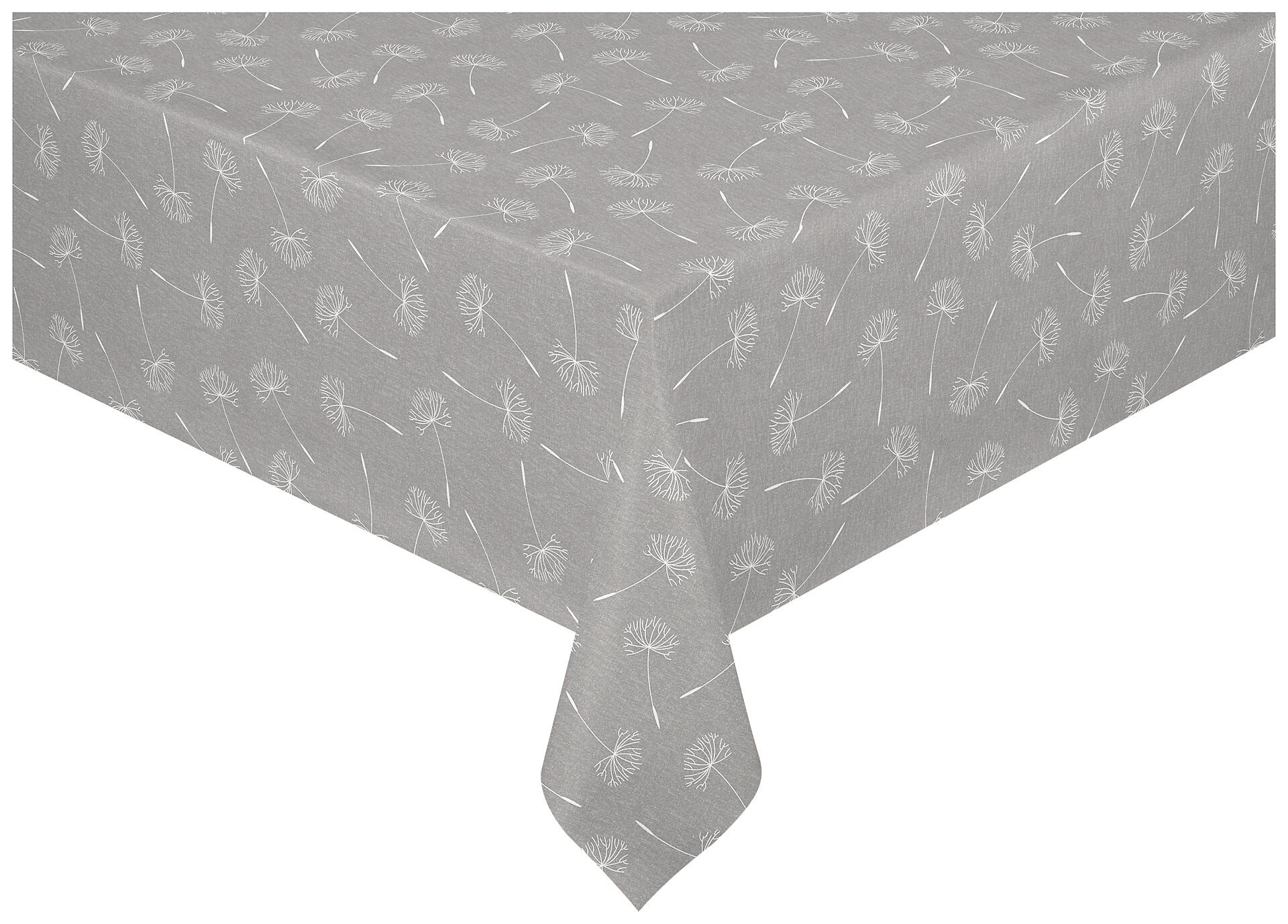 Milano Abwaschbarer Tischbelag Pusteblume silber B: ca. 140 cm