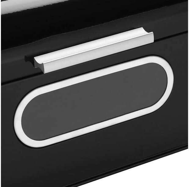 ECHTWERK Brotkasten Retro schwarz Metall B/H/L: ca. 23,8x17x42,5 cm