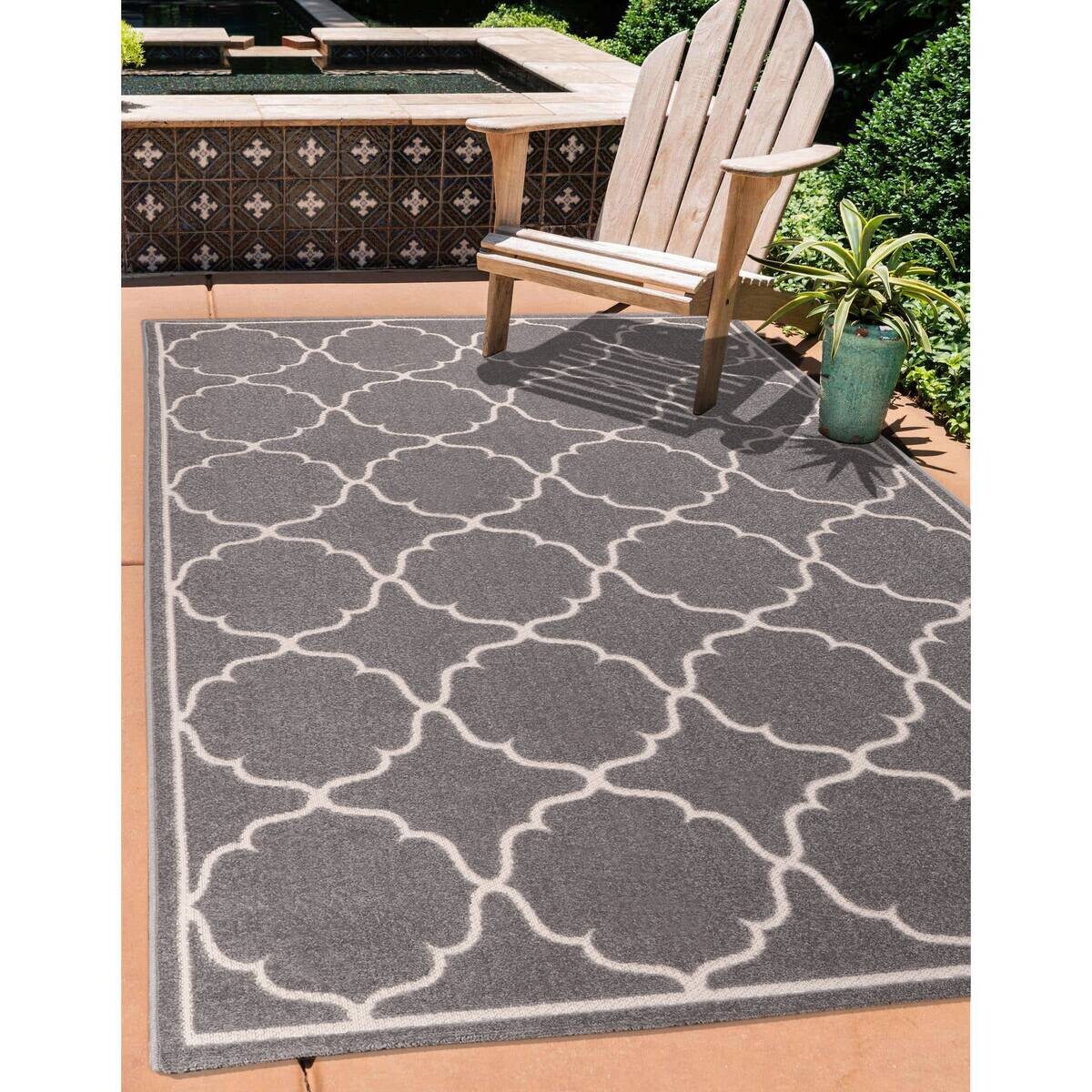 Sanat Outdoorteppich BERLIN hellgrau B/L: ca. 200x290 cm