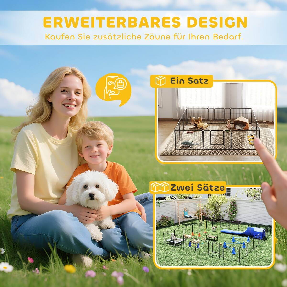 PawHut Welpenauslauf schwarz Stahl B/H/L: ca. 1,5x60x80 cm