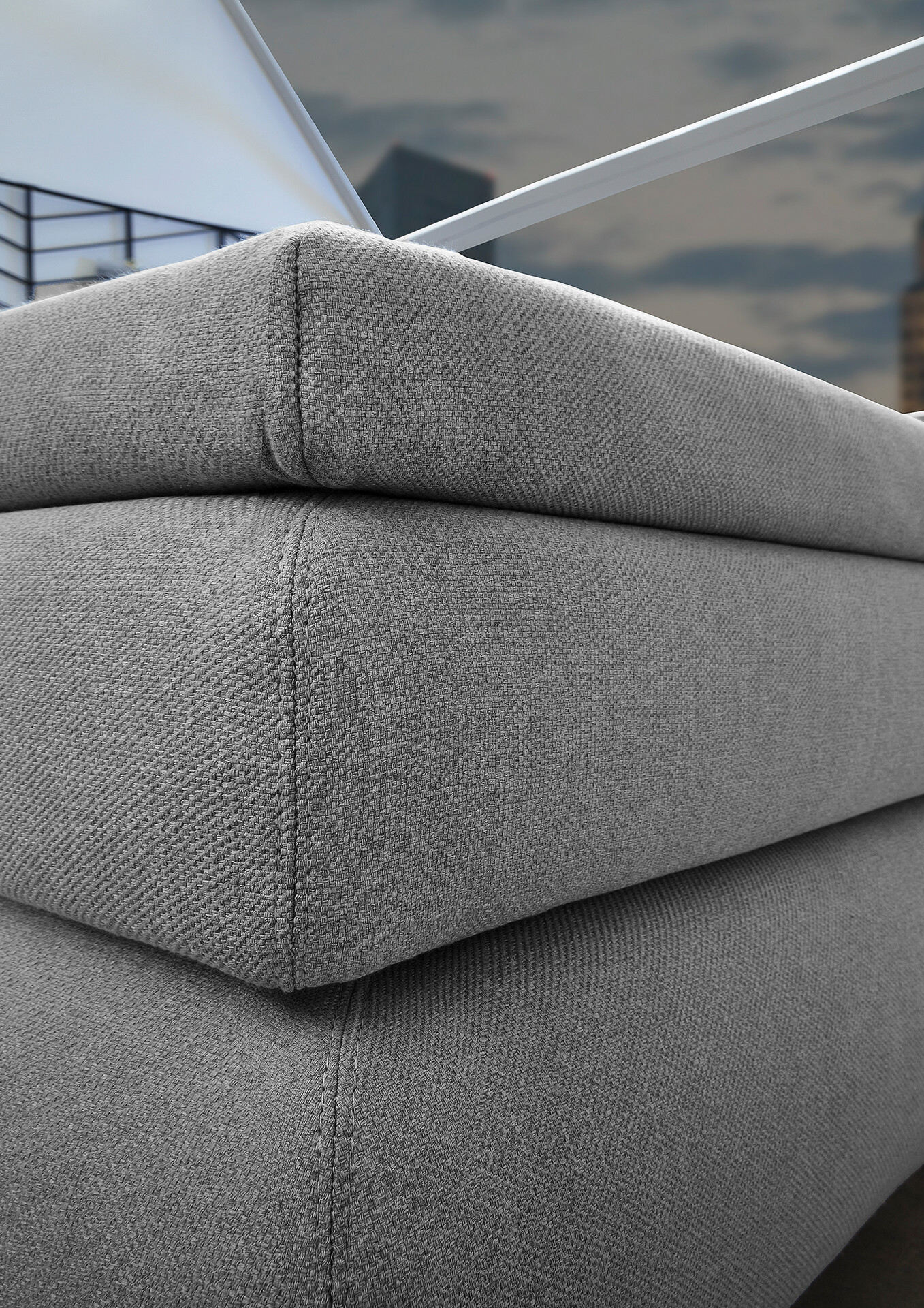 Boxspringbett  grau Flachgewebe Liegefläche B/L: ca. 180x200 cm