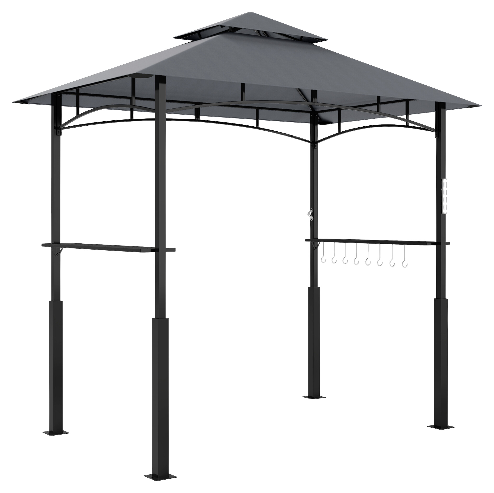 Outsunny Grillpavillon dunkelgrau Polyester B/H/L: ca. 148x248x243 cm