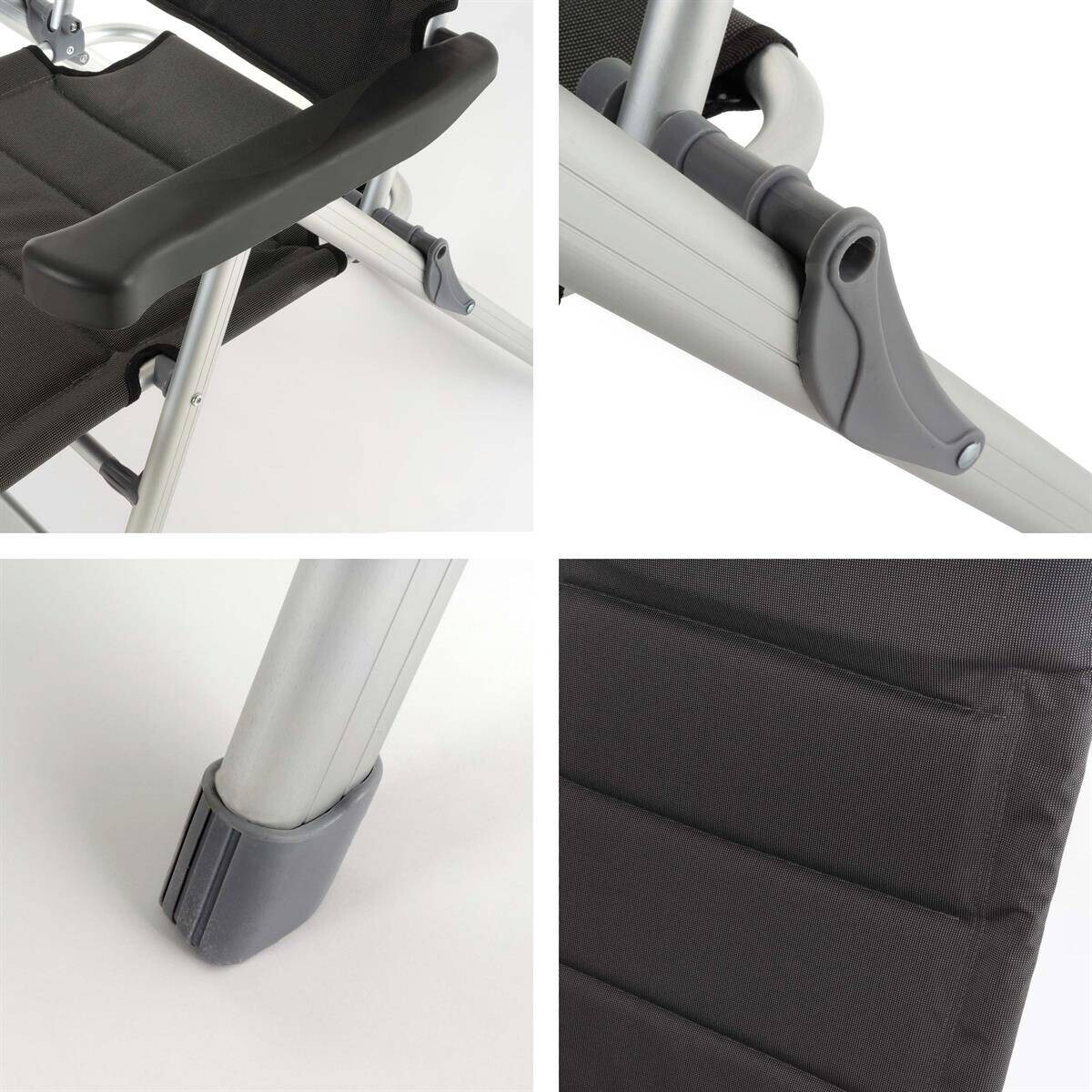 VCM Garten-Klappstuhl schwarz Polyester B/H/T: ca. 63x122x58 cm