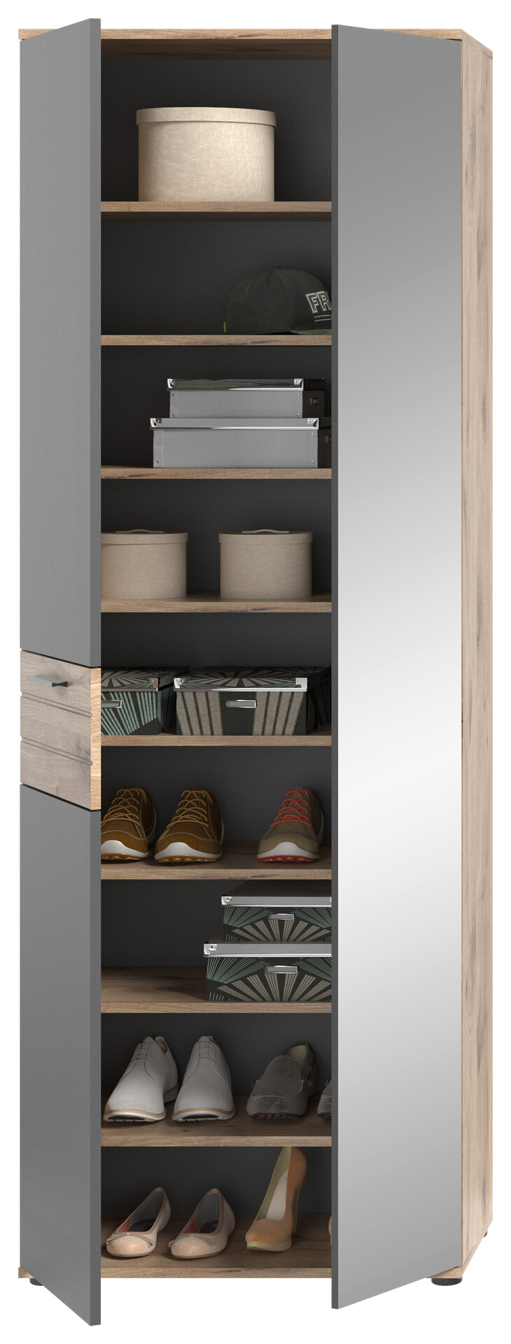 Garderobenschrank Mason Nox Oak Nachbildung dunkelgrau B/H/T: ca. 70x200x37 cm