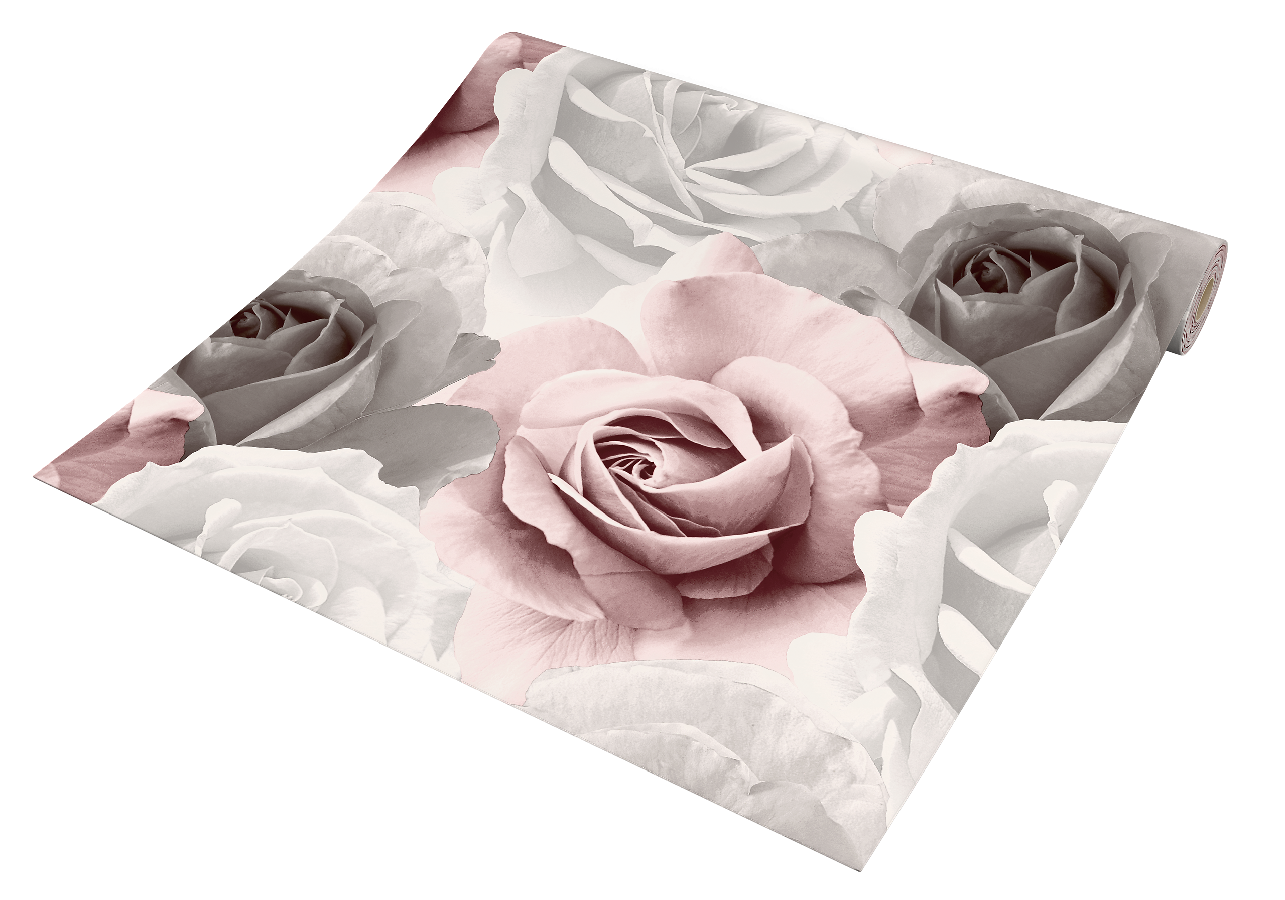 UGEPA Papiertapete Rosen rosa grau B/L: ca. 53x1005 cm