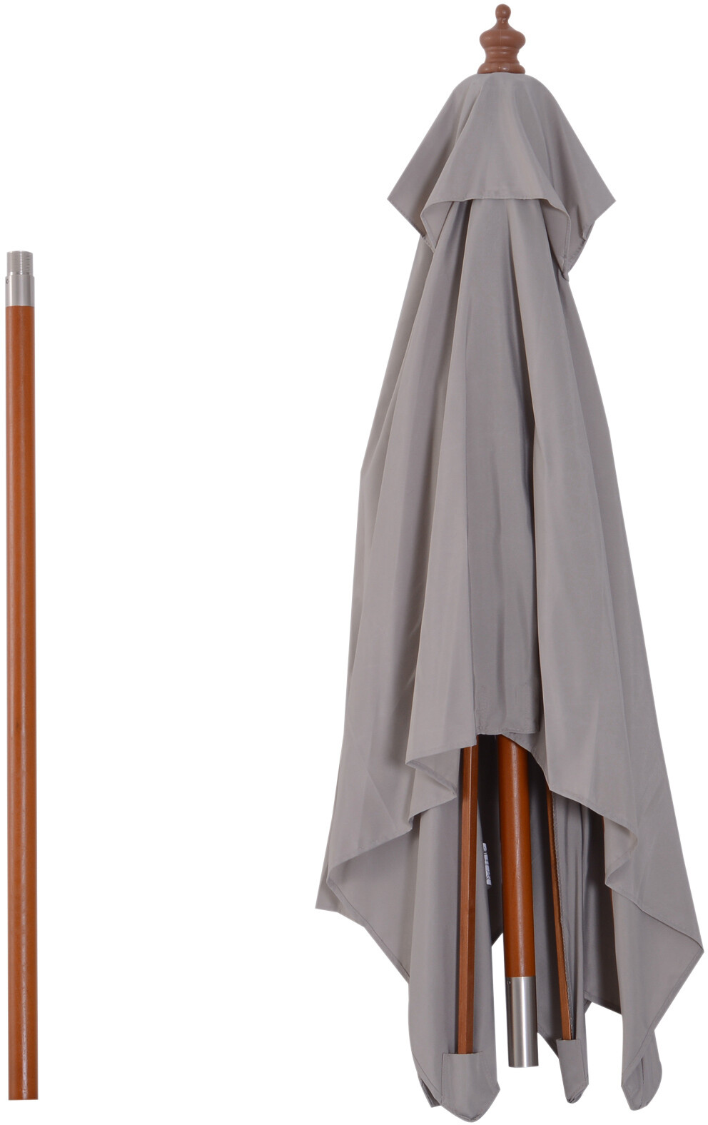 Outsunny Sonnenschirm grau Holz B/H/L: ca. 150x230x200 cm