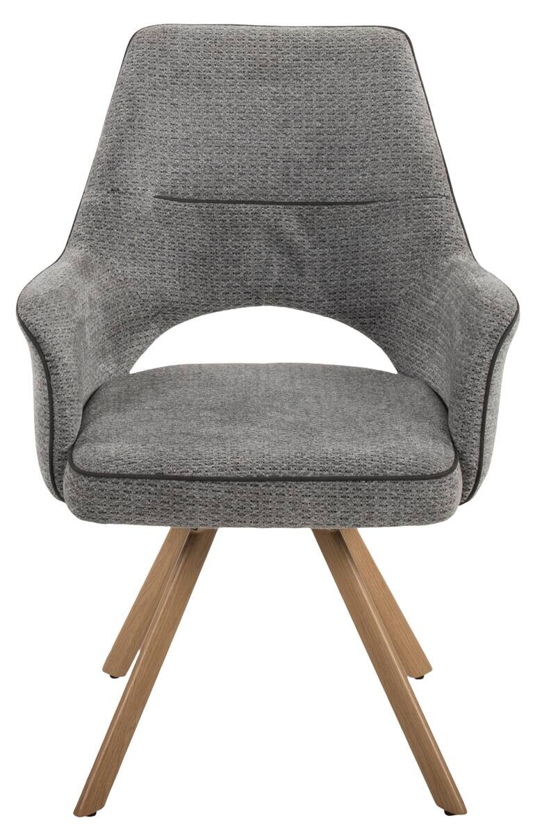 Stuhl Nila dunkelgrau Webstoff B/H/T: ca. 62x90x62 cm