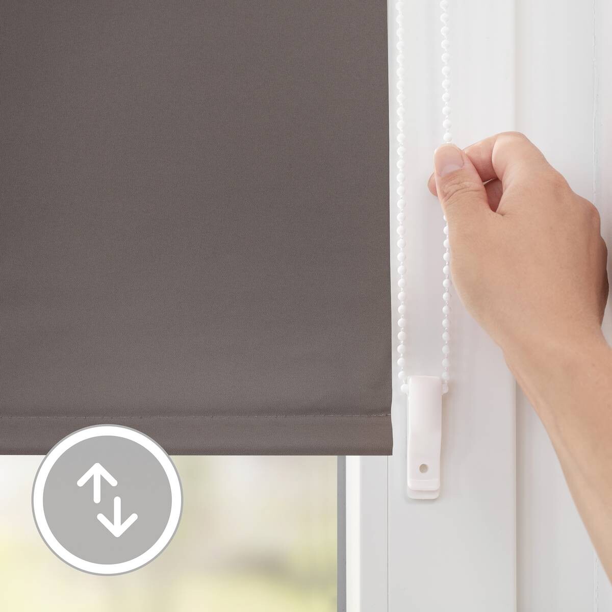 LICHTBLICK Thermo Klebe-/Klemmrollo Verdunklungsqualität taupe B/L: ca. 110x150 cm