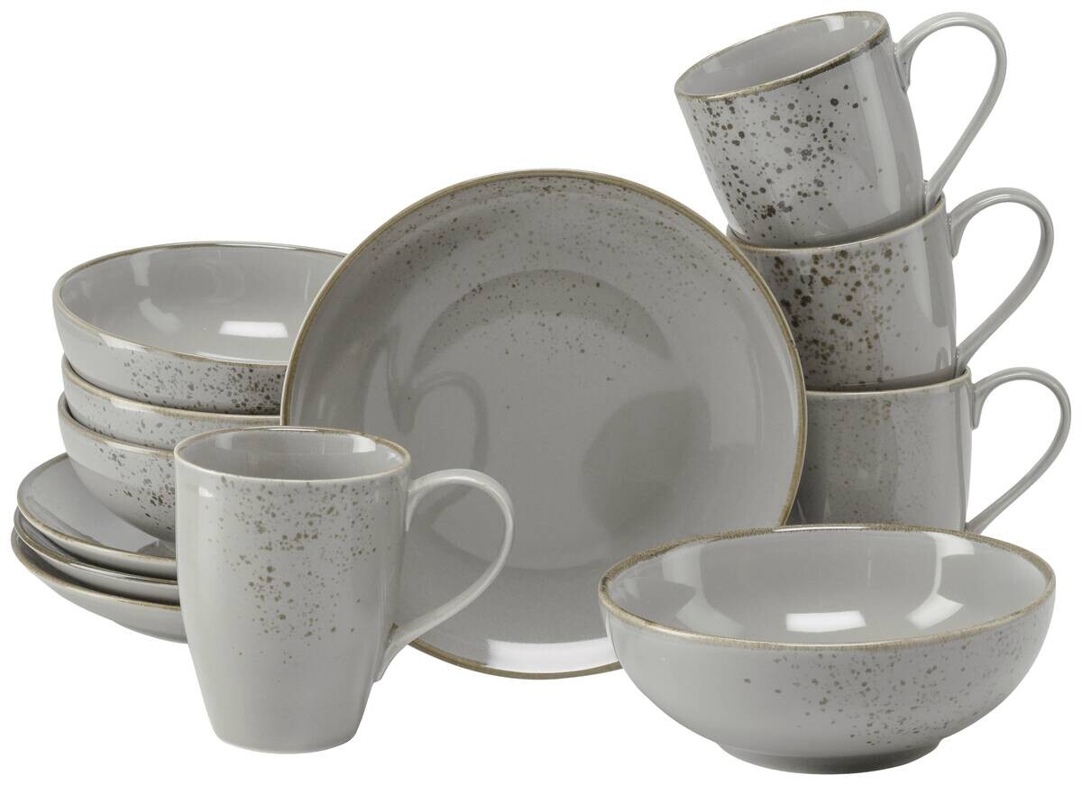 Kaffeeservice grau Steinzeug 12 tlg.