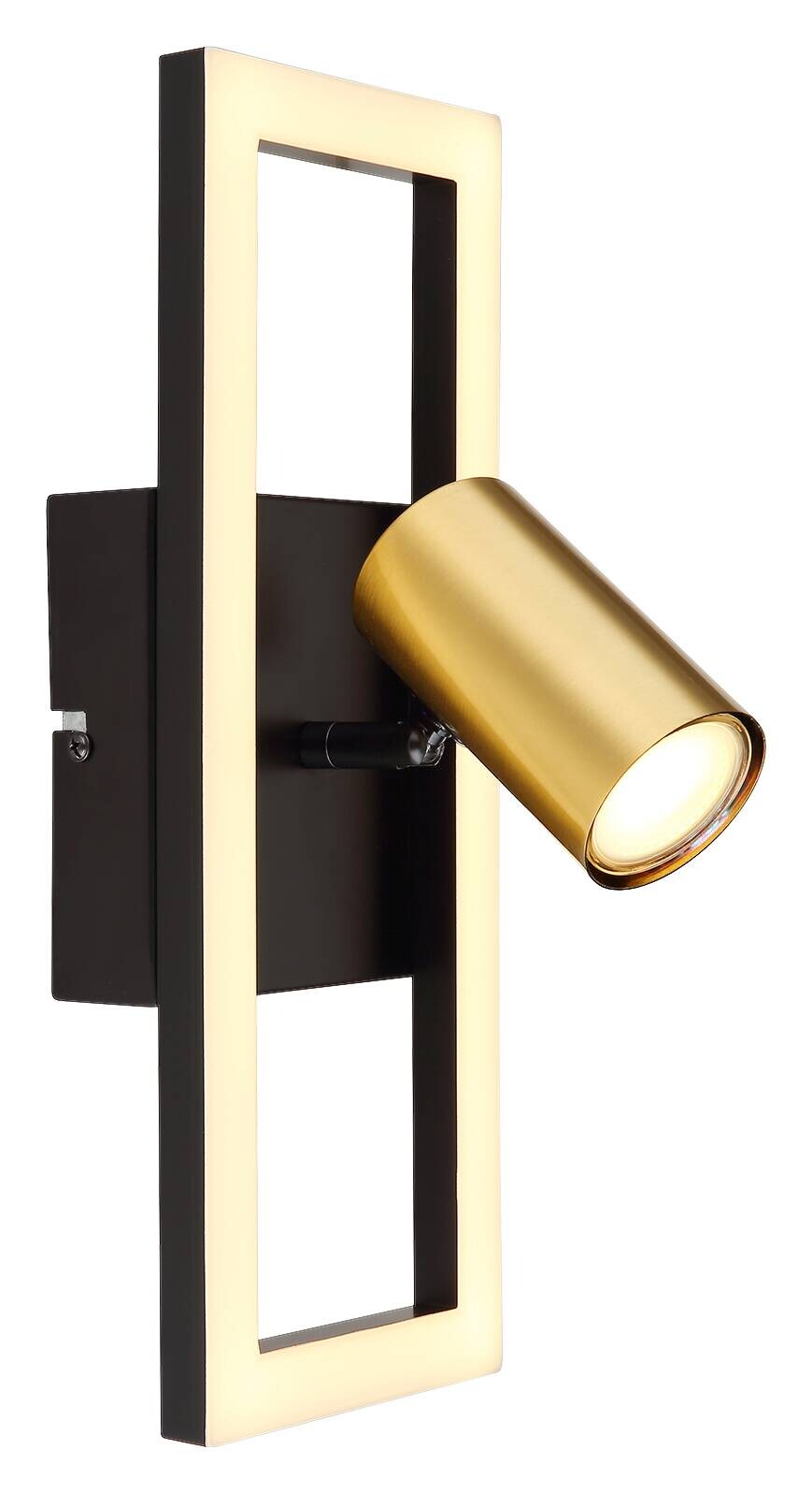 GLOBO Wandleuchte Opal schwarz Metall Kunststoff B/H: ca. 13x35 cm GU10 1 Brennstellen