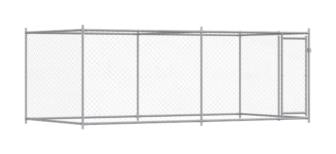 vidaXL Hundekäfig grau Stahl