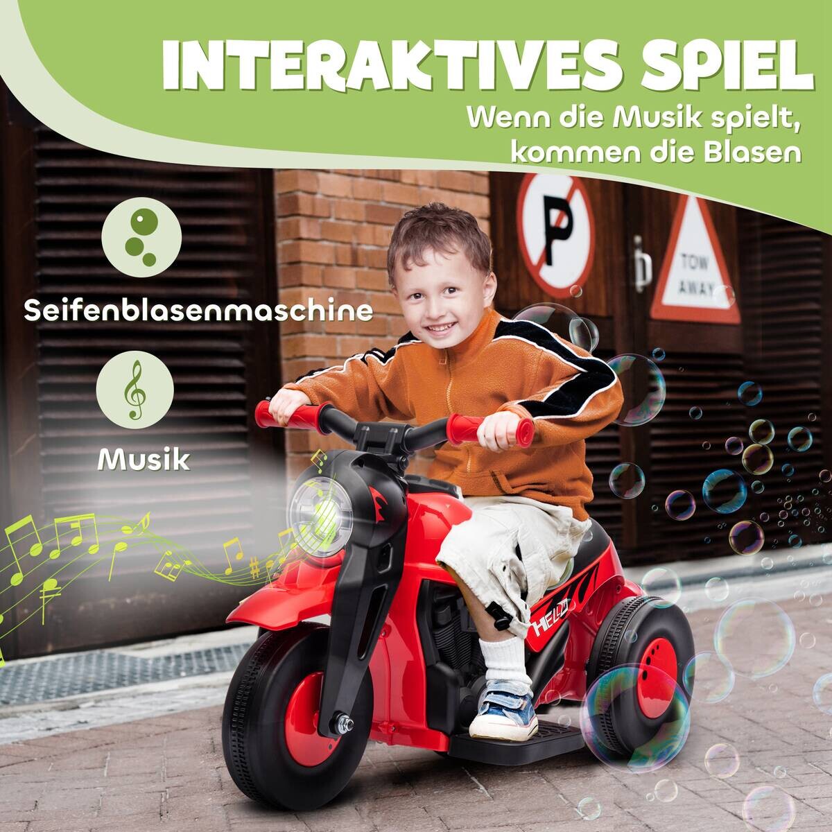 AIYAPLAY Elektromotorrad rot B/H/L: ca. 36x43,5x80 cm