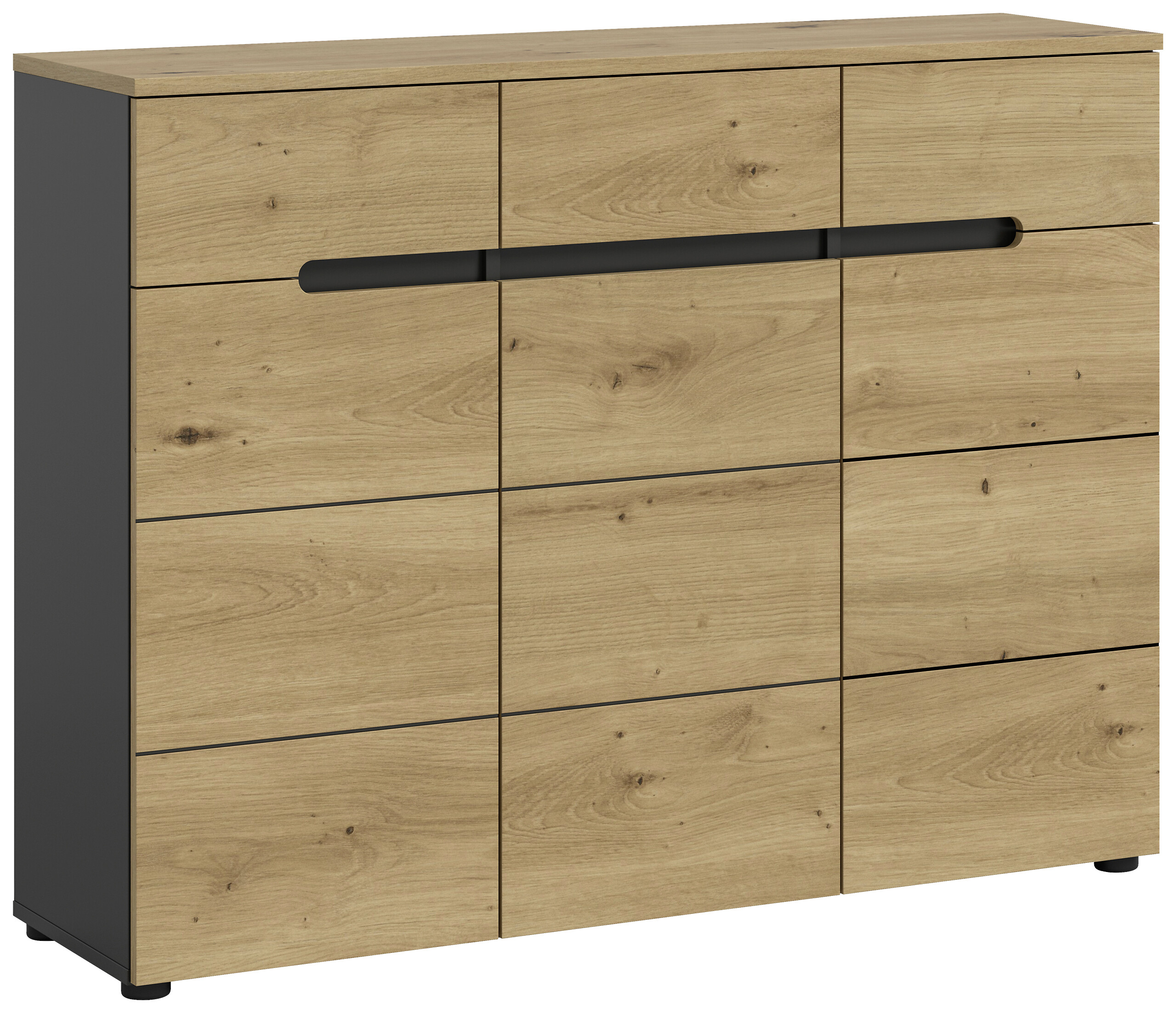 Schuhkommode Canu basaltgrau Nachbildung Artisan Nachbildung B/H/T: ca. 94x120x37 cm