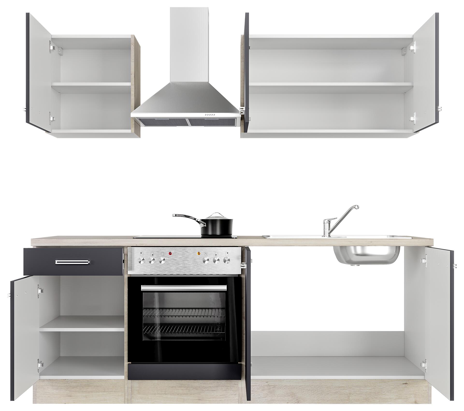 Küchenblock Elva anthrazit B/H/T: ca. 210x200x60 cm