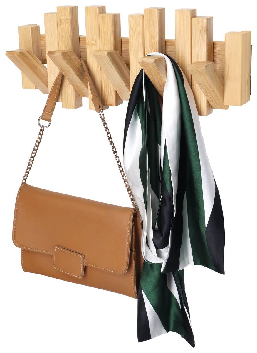 POCOline Garderobenhaken natur Bambus B/H/L: ca. 16x38x4 cm