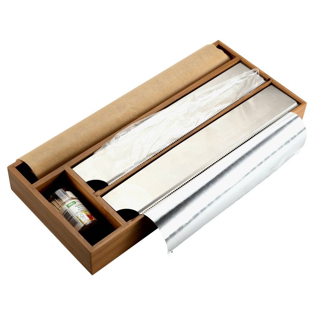 Kesper Folienspender braun Metall B/H/L: ca. 20,5x6x47 cm